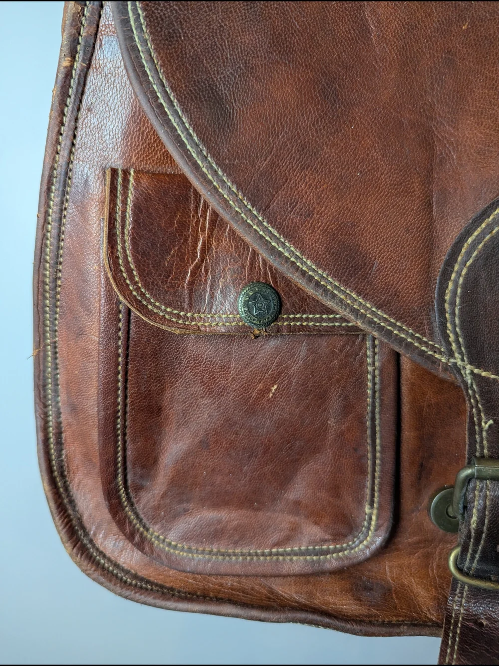Vintage Leather Messenger Hip Cross Body Bag Handmade Hobo Saddle Bag Tote